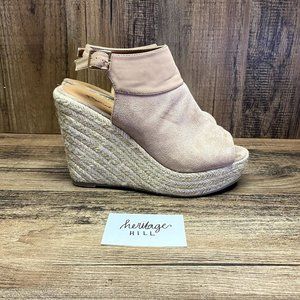 Qupid Tan Faux Suede Espadrilles - Women's Size 7